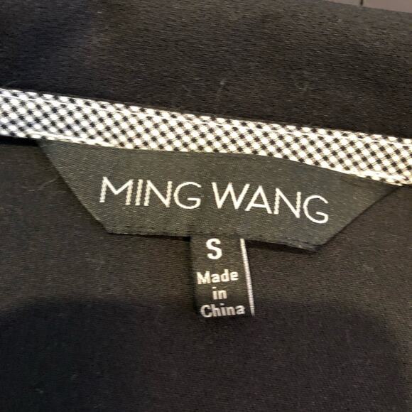 Ming Wang black white plaid trim hook front blazer jacket size Small - Picture 8 of 15